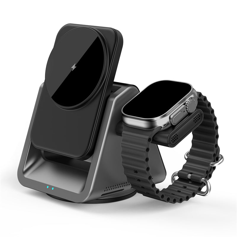 WIWU COOLPAD Wi-W018 For iPhone 12-15 Series Magnetic Wireless Charger Watch Earphone Charging Dock WIWU COOLPAD Wi-W018 For iPhone 12-15 Series Magnetic Wireless Charger Watch Earphone Charging Dock